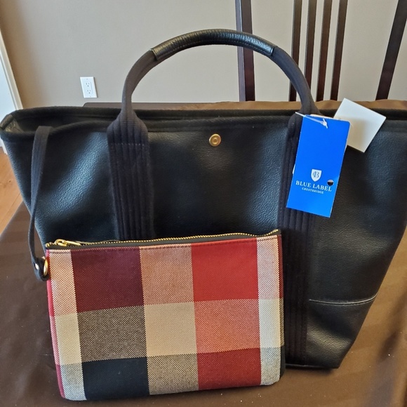 BNWT blue label black tote with pouch - Picture 3 of 4